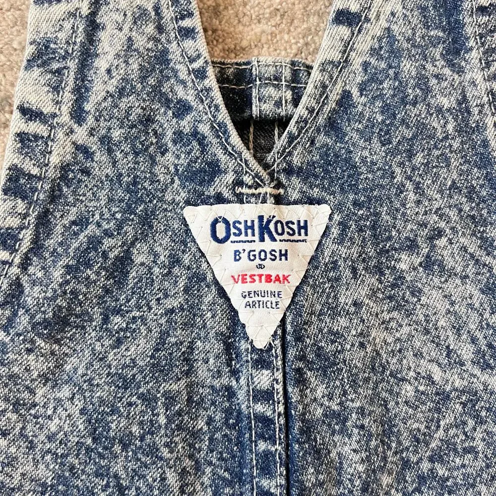 Vintage OshKosh Acid Wash Overalls 5T USA